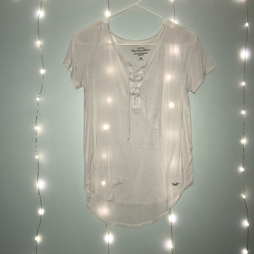 white tee shirt with tie